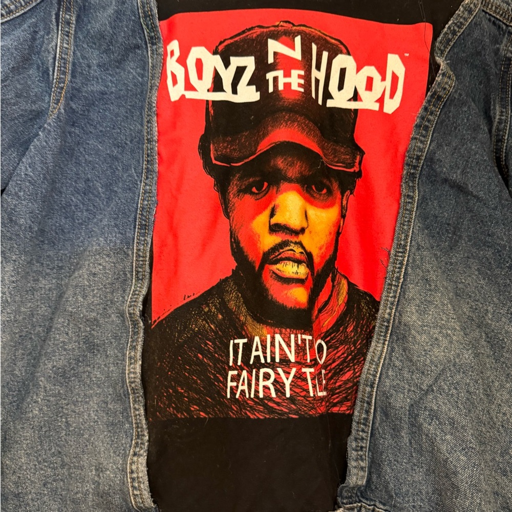 Boyz in the Hood upcycled denim jacket size 2x unisex will fit men’s L\XL - Picture 5 of 5
